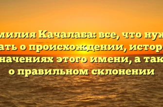 Фамилия Качалаба: все, что нужно знать о происхождении, истории и значениях этого имени, а также о правильном склонении Фамилия Качалаба: все, что нужно знать о происхождении, истории и значениях этого имени, а также о правильном склонении