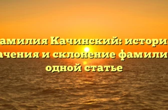 Фамилия Качинский: история, значения и склонение фамилии в одной статье Фамилия Качинский: история, значения и склонение фамилии в одной статье