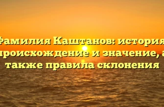 Фамилия Каштанов: история, происхождение и значение, а также правила склонения Фамилия Каштанов: история, происхождение и значение, а также правила склонения