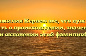 Фамилия Кернес: все, что нужно знать о происхождении, значении и склонении этой фамилии! Фамилия Кернес: все, что нужно знать о происхождении, значении и склонении этой фамилии!