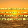 Фамилия Кизина: история, происхождение и значение фамилии. Узнайте, как правильно склонять фамилию Кизина.