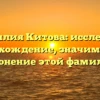 Фамилия Китова: исследуем происхождение, значимость и склонение этой фамилии.