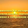 Фамилия Ко: история происхождения, значение и склонение в подробном обзоре