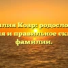 Фамилия Коар: родословная, значения и правильное склонение фамилии.