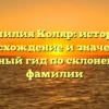 Фамилия Коляр: история, происхождение и значение — полный гид по склонению фамилии