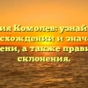 Фамилия Комолев: узнайте все о происхождении и значении имени, а также правила склонения.