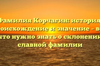 Фамилия Корчагин: история, происхождение и значение – всё, что нужно знать о склонении славной фамилии Фамилия Корчагин: история, происхождение и значение – всё, что нужно знать о склонении славной фамилии