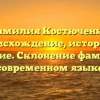 Фамилия Костюченко: происхождение, история и значение. Склонение фамилии в современном языке