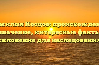 Фамилия Косцов: происхождение и значение, интересные факты и склонение для наследования Фамилия Косцов: происхождение и значение, интересные факты и склонение для наследования