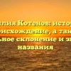 Фамилия Котенов: история и происхождение, а также правильное склонение и значение названия