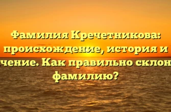 Фамилия Кречетникова: происхождение, история и значение. Как правильно склонять фамилию? Фамилия Кречетникова: происхождение, история и значение. Как правильно склонять фамилию?