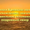 Фамилия Кринкин: история происхождения, значение и правильное склонение – подробный обзор
