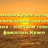 Фамилия Кузел: история происхождения, значения и склонения — изучаем генеалогию фамилии Кузел