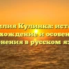 Фамилия Кулинка: история, происхождение и особенности склонения в русском языке