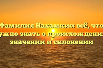 Фамилия Нахамкис: всё, что нужно знать о происхождении, значении и склонении