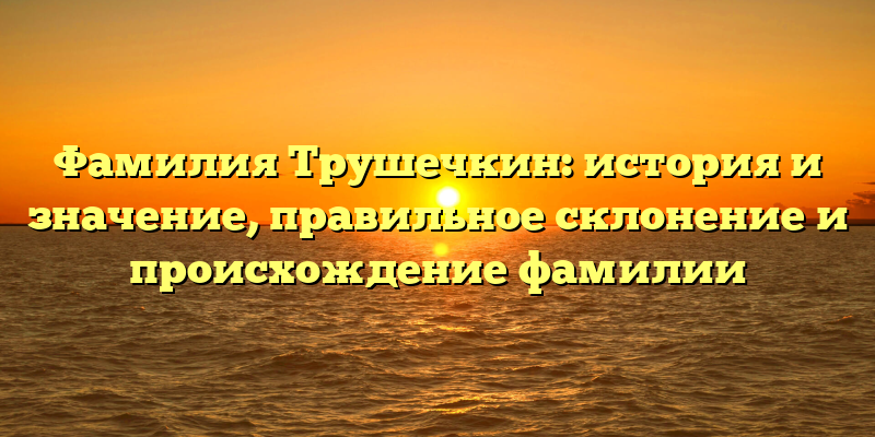 Фамилия Трушечкин: история и значение, правильное склонение и происхождение фамилии