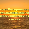 Фамилия Ципорин: история происхождения, значение и правильное склонение в разных языках