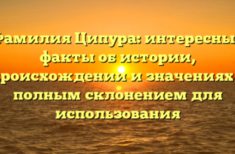 Фамилия Ципура: интересные факты об истории, происхождении и значениях с полным склонением для использования