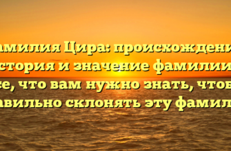 Фамилия Цира: происхождение, история и значение фамилии — все, что вам нужно знать, чтобы правильно склонять эту фамилию