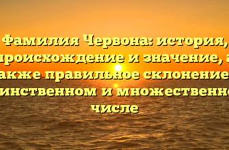 Фамилия Червона: история, происхождение и значение, а также правильное склонение в единственном и множественном числе Фамилия Червона: история, происхождение и значение, а также правильное склонение в единственном и множественном числе