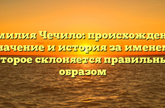 Фамилия Чечило: происхождение, значение и история за именем, которое склоняется правильным образом Фамилия Чечило: происхождение, значение и история за именем, которое склоняется правильным образом
