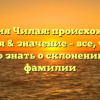 Фамилия Чилая: происхождение, история & значение – все, что Вам нужно знать о склонении этой фамилии