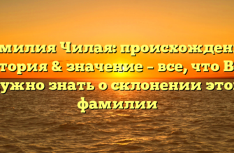 Фамилия Чилая: происхождение, история & значение – все, что Вам нужно знать о склонении этой фамилии Фамилия Чилая: происхождение, история & значение – все, что Вам нужно знать о склонении этой фамилии