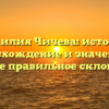 Фамилия Чичева: история, происхождение и значение, а также правильное склонение