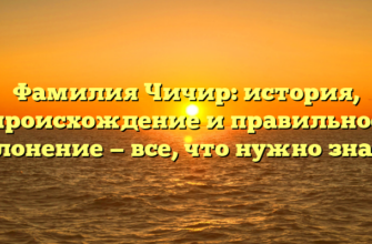 Фамилия Чичир: история, происхождение и правильное склонение — все, что нужно знать! Фамилия Чичир: история, происхождение и правильное склонение — все, что нужно знать!