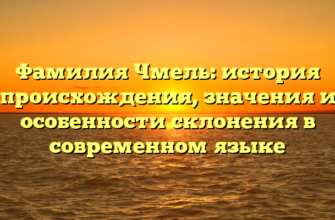 Фамилия Чмель: история происхождения, значения и особенности склонения в современном языке Фамилия Чмель: история происхождения, значения и особенности склонения в современном языке