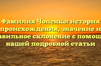 Фамилия Чопенко: история происхождения, значение и правильное склонение с помощью нашей подробной статьи