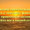 Цыкалова: происхождение, история и значение фамилии, а также правильное склонение — узнайте все в нашей статье