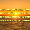 Все, что вы хотели узнать о фамилии Грамматикова: происхождение, история и особенности склонения