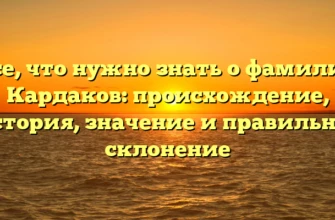 Все, что нужно знать о фамилии Кардаков: происхождение, история, значение и правильное склонение Все, что нужно знать о фамилии Кардаков: происхождение, история, значение и правильное склонение