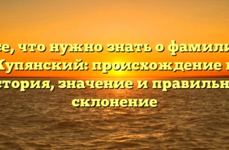 Все, что нужно знать о фамилии Купянский: происхождение и история, значение и правильное склонение Все, что нужно знать о фамилии Купянский: происхождение и история, значение и правильное склонение