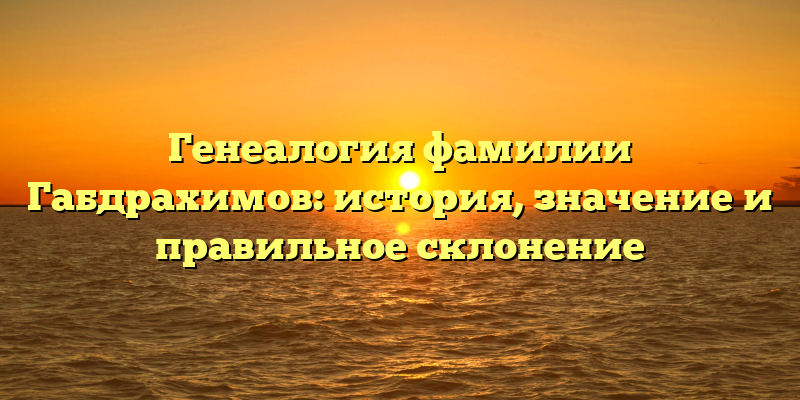 Генеалогия фамилии Габдрахимов: история, значение и правильное склонение