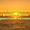 Изучаем происхождение и значение фамилии Клин: история и правильное склонение