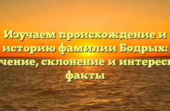 Изучаем происхождение и историю фамилии Бодрых: значение, склонение и интересные факты