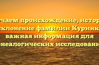 Изучаем происхождение, историю и склонение фамилии Куринков: важная информация для генеалогических исследований Изучаем происхождение, историю и склонение фамилии Куринков: важная информация для генеалогических исследований