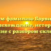 Изучаем фамилию Барвинский: происхождение, история и значение с разбором склонения