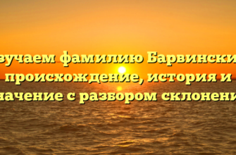 Изучаем фамилию Барвинский: происхождение, история и значение с разбором склонения Изучаем фамилию Барвинский: происхождение, история и значение с разбором склонения