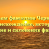 Изучаем фамилию Черномаз: происхождение, история, значение и склонение фамилии