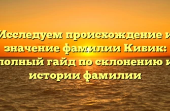 Исследуем происхождение и значение фамилии Кибик: полный гайд по склонению и истории фамилии Исследуем происхождение и значение фамилии Кибик: полный гайд по склонению и истории фамилии