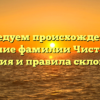 Исследуем происхождение и значение фамилии Чистикова: история и правила склонения