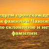 Исследуем происхождение и значения фамилии Чания: полный гайд по склонению и истории фамилии