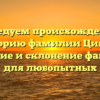 Исследуем происхождение и историю фамилии Цикин: значение и склонение фамилии для любопытных