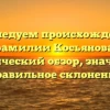 Исследуем происхождение фамилии Косьянова: исторический обзор, значение и правильное склонение