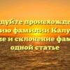Исследуйте происхождение и историю фамилии Калуцкий: значение и склонение фамилии в одной статье