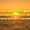 История и значения фамилии Косюра: узнайте про происхождение и склонение!