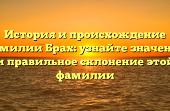 История и происхождение фамилии Брах: узнайте значение и правильное склонение этой фамилии